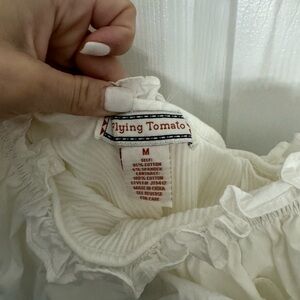 Ruffle cute white shirt size medium off shoulder